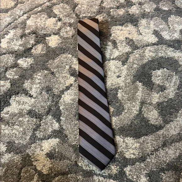 Bespoke Elegant Black and Silver Striped Tie - Picture 3 of 4